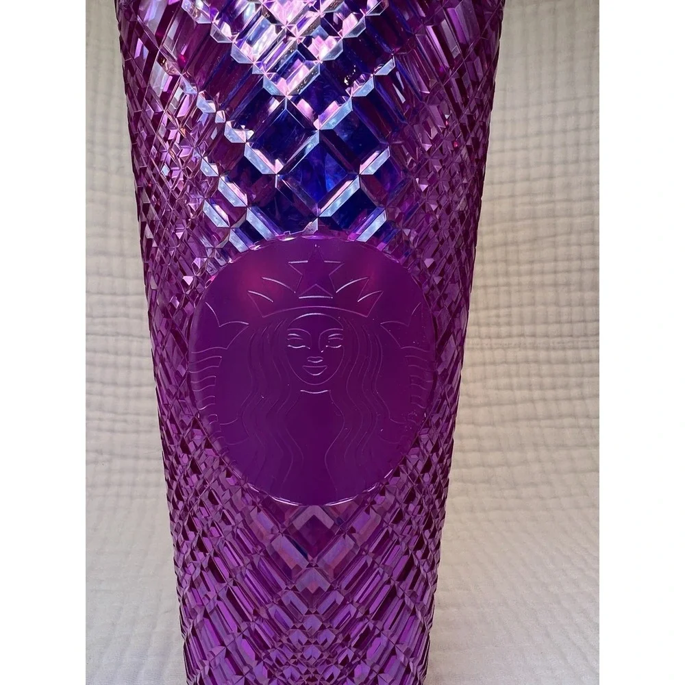 Starbucks Cold Cup Tumbler Venti 24oz Studded Reusable Jeweled Pink Taffy